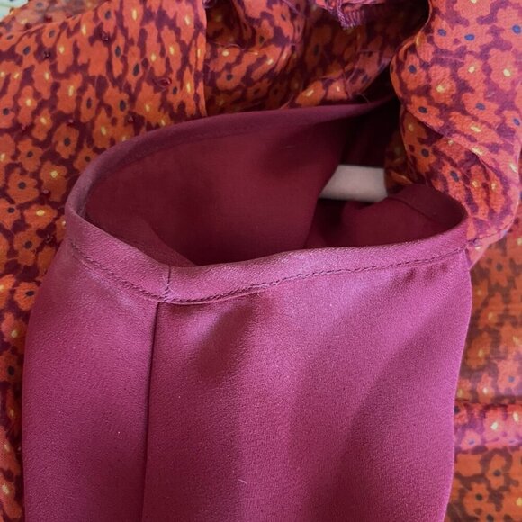 Ice Womens Silk Blouse Size PS Orange Floral Phoebe Buffay Ruffle 90s Romantic - Picture 11 of 11